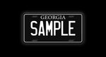 Custom black and white license plate