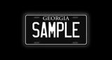 Custom black and white license plate