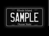 Custom black and white license plate