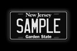 Custom black and white license plate