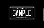 Custom black and white license plate