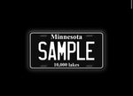 Custom black and white license plate