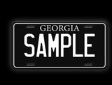 Custom black and white license plate