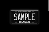 Custom black and white license plate