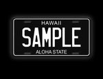 Custom black and white license plate