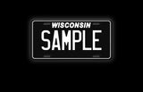 Custom black and white license plate