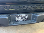 Custom black and white license plate